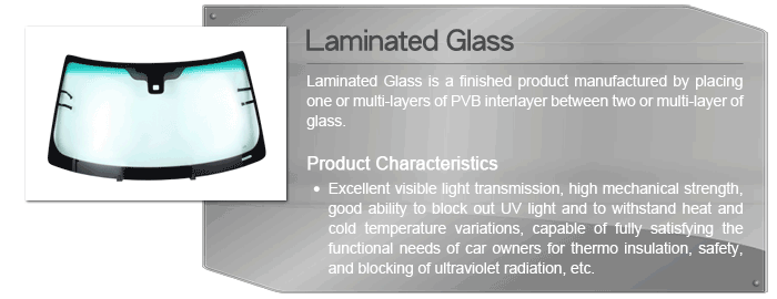 Laminated Glass - Laminated Glass is a finished product manufactured by placing one or multi-layers of PVB interlayer between two or multi-layer of glass.